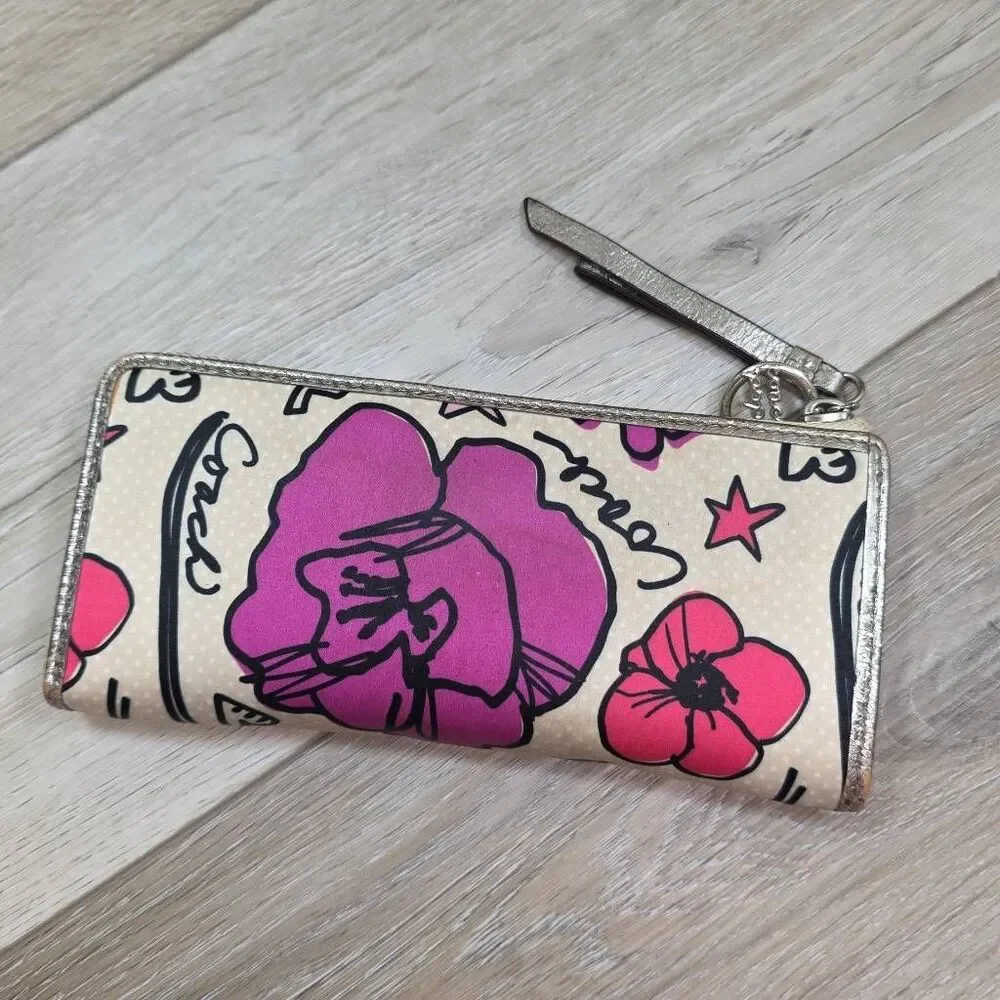 Coach Poppy Floral Graffiti Tote & Matching Wallet